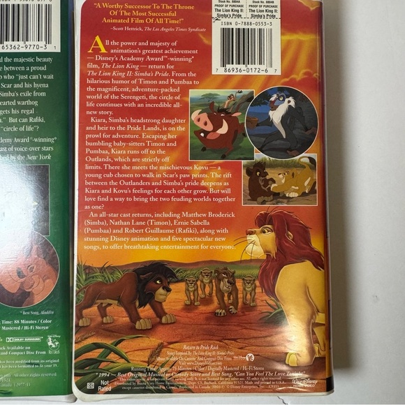 Walt Disney Masterpiece The Lion King 1 & The Lion King II Simba’s Pride - Picture 6 of 8